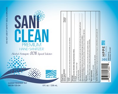 Sani Clean Hp2469 236 mL  Gel Hand Sanitizers  Lemon Scented Gel